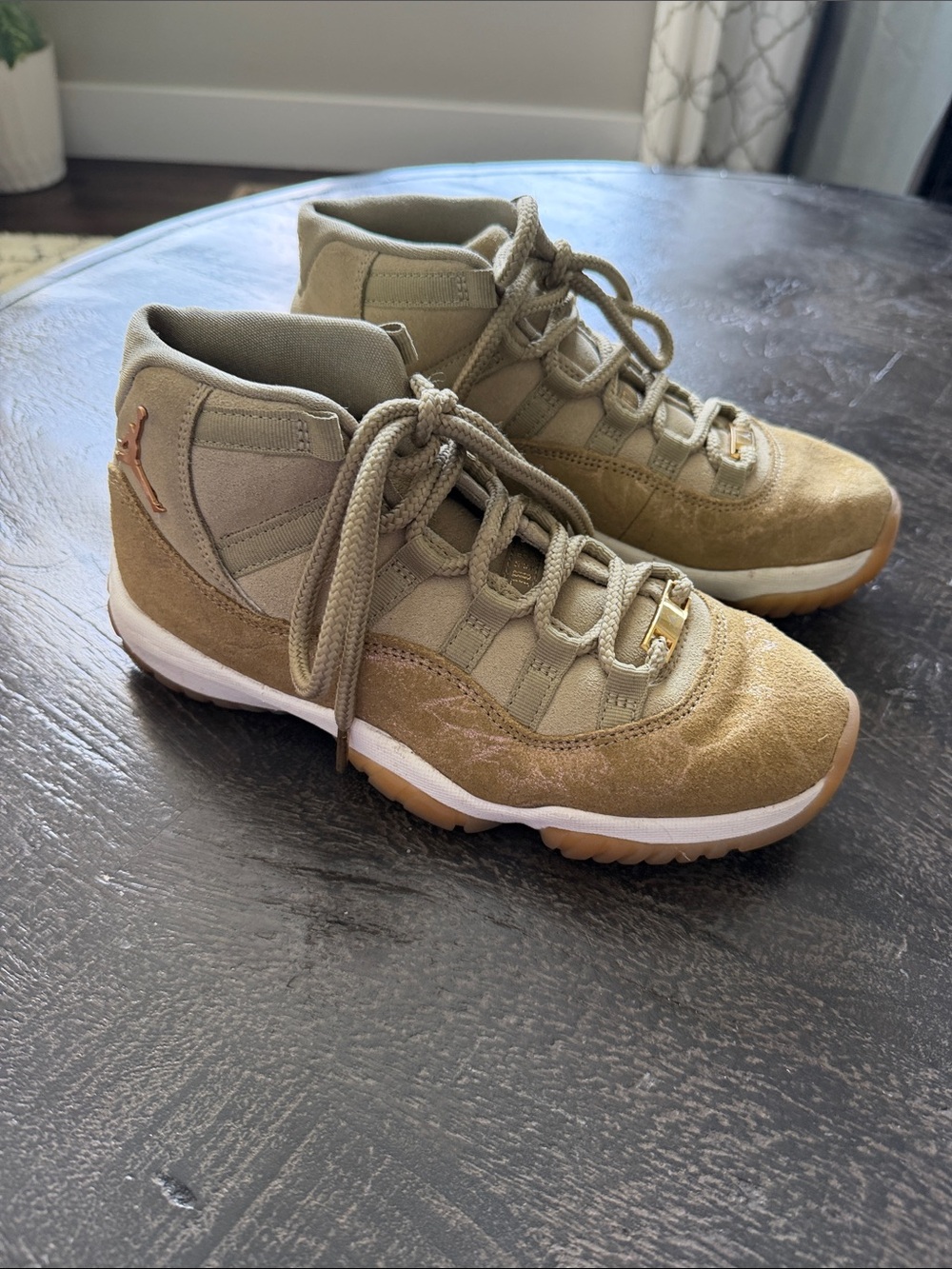 Jordan Mid-Top Sneakers in Olive and Gum